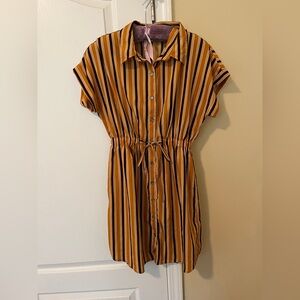 Striped Button-Up Dress